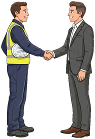 Sazvar engineer and the plant owner shaking hands after handover