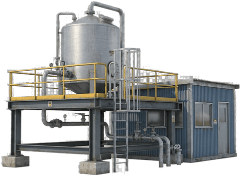 Small industrial plant with elevated tank and site office